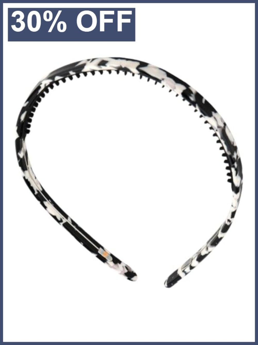 Acetate Cow Print Headband with Teeth, 0.3 Inch Hair Accessory for Women